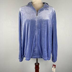 NWT JM Collection Pastel Velor Full Zip Jacket Size XL